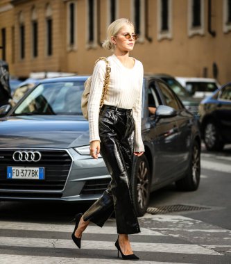 MILAN, Italy- September 26 2020: Caroline Daur on the street in Milan.