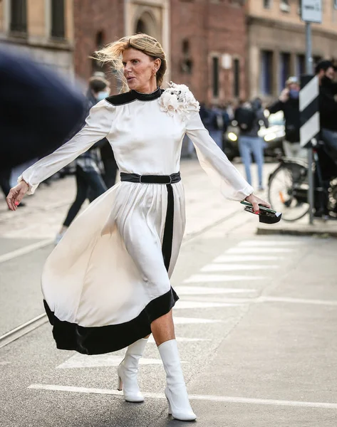 MILAN, Italy- September 26 2020: Anna Dello Russo on the street in Milan.