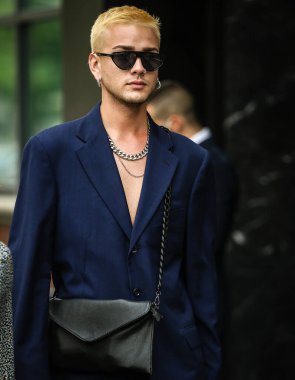 MILAN, Italy- September 22 2021: Men on the street in Milan.