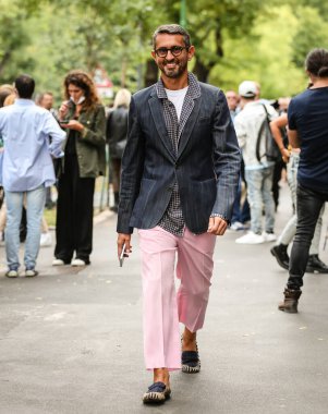 MILAN, Italy- September 22 2021: Simone Marchetti on the street in Milan.