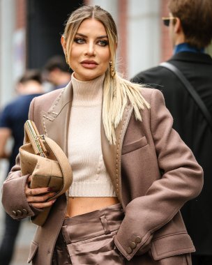 MILAN, Italy- September 22 2021: Veronica Ferraro on the street in Milan.