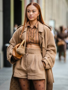 MILAN, Italy- September 22 2021: Niki Wu Jie on the street in Milan.