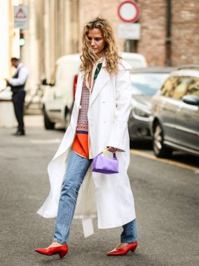 MILAN, Italy- September 22 2021: Mija Knezevic on the street in Milan.