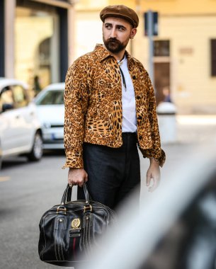 MILAN, Italy- September 22 2021: Christian De Gennaro on the street in Milan.