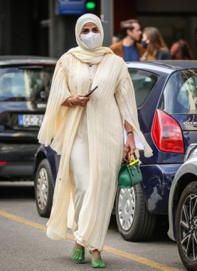 MILAN, Italy- September 23 2021: Women on the street in Milan.