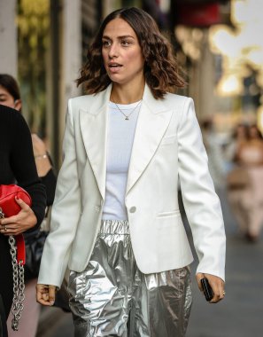 MILAN, Italy- September 23 2021: Erika Boldrin on the street in Milan.