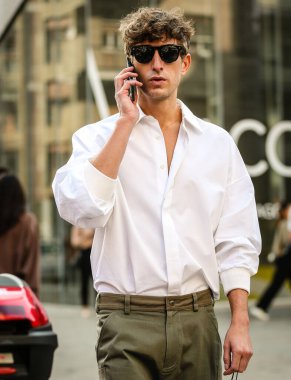 MILAN, Italy- September 23 2021: David Thielebeule on the street in Milan.