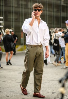 MILAN, Italy- September 23 2021: David Thielebeule on the street in Milan.