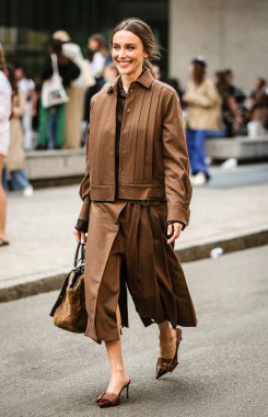 MILAN, Italy- September 23 2021: Mary Leest on the street in Milan.