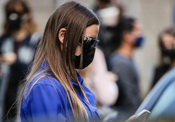 Milan Italy September 2020 Women Street Milan — Stockfoto