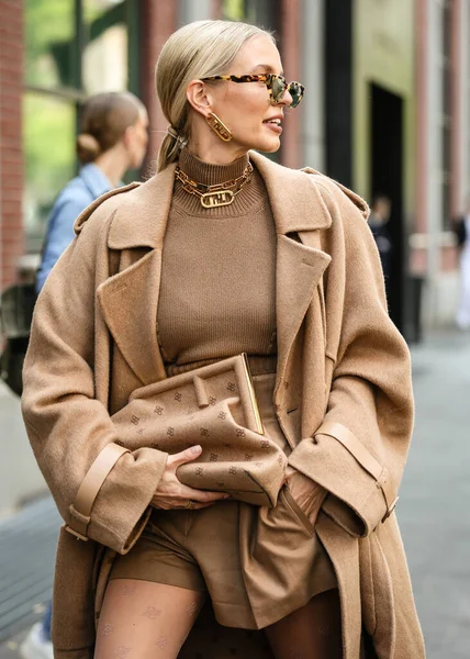 MILAN, Italy- September 22 2021: Leonie Hanne on the street in Milan.