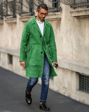 MILAN, Italy- September 24 2021: Simone Marchetti on the street in Milan.