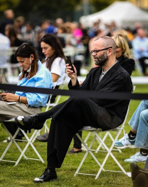 MILAN, Italy- September 25 2021: Angelo Flaccavento on the street in Milan.