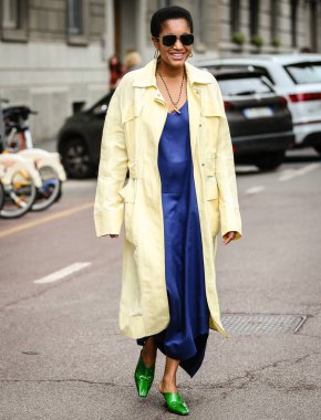 MILAN, Italy- September 25 2021: Tamu McPherson on the street in Milan.