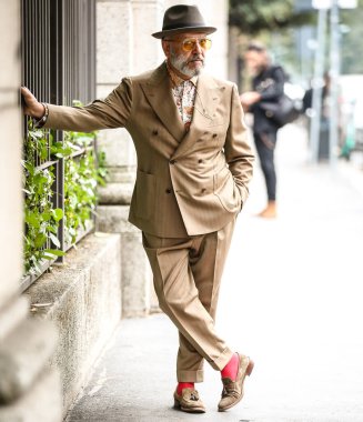 MILAN, Italy- September 25 2021: Gianni Fontana on the street in Milan.