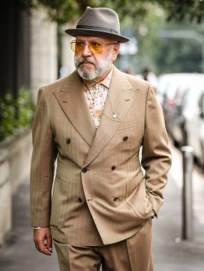 MILAN, Italy- September 25 2021: Gianni Fontana on the street in Milan.