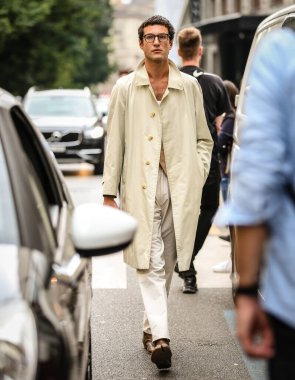 MILAN, Italy- September 25 2021: Giovanni Dario Laudicina on the street in Milan.