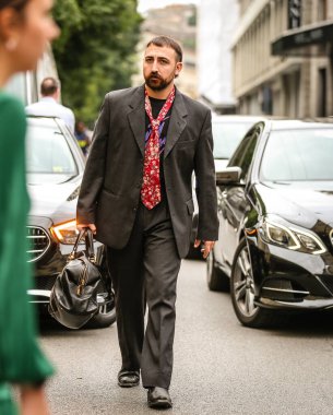 MILAN, Italy- September 25 2021: Christian De Gennaro on the street in Milan.