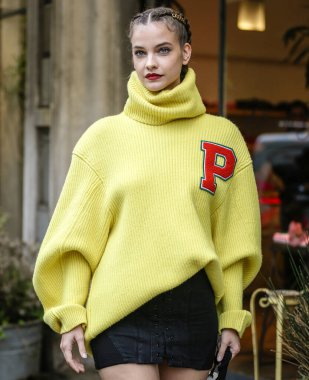MILAN, Italy- September 25 2021: Barbara Palvin on the street in Milan.