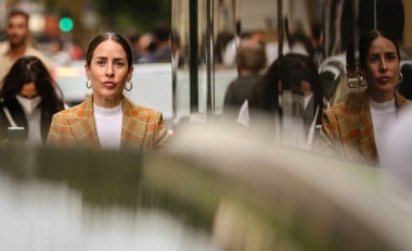 MILAN, Italy- September 25 2021: Idalia Salsamendi on the street in Milan.