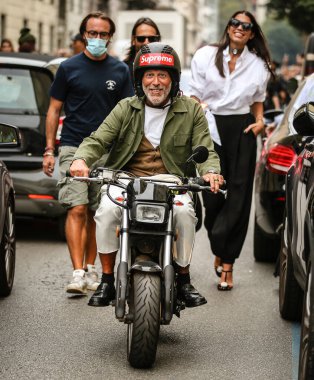 MILAN, Italy- September 25 2021: Men on the street in Milan.