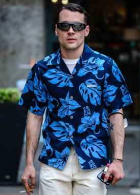 MILAN, Italy- June 19 2021: Nicolo' Andreoni on the street in Milan.