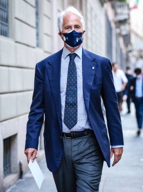 MILAN, Italy- June 21 2021: Giovanni Malago' on the street in Milan.