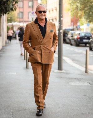 MILAN, Italy- September 9 2021: Cesare Cunaccia on the street in Milan.