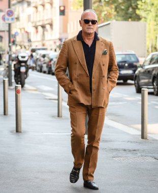 MILAN, Italy- September 9 2021: Cesare Cunaccia on the street in Milan.