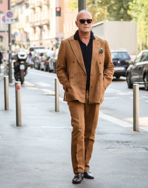 MILAN, Italy- September 9 2021: Cesare Cunaccia on the street in Milan.