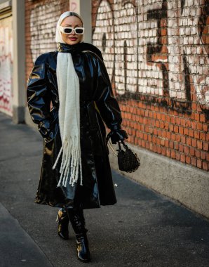 MILAN, Italy- January 15 2022: Women on the street in Milan.