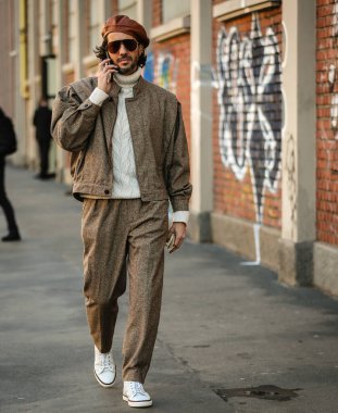 MILAN, Italy- January 15 2022: Ulisses de Melo on the street in Milan.