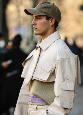MILAN, Italy- January 15 2022: Gabriele Esposito on the street in Milan.