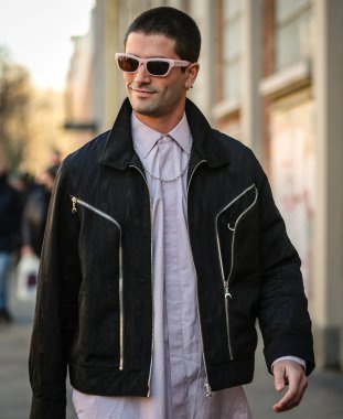 MILAN, Italy- January 15 2022: Marc Forne on the street in Milan.