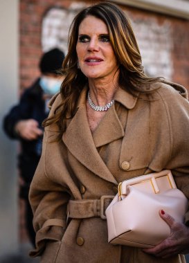 MILAN, Italy- January 15 2022: Anna Dello Russo on the street in Milan.