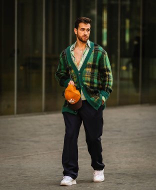 MILAN, Italy- January 16 2022: Daniel Toni Jais on the street in Milan.