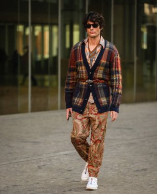MILAN, Italy- January 16 2022: Alex Sanchez de Mora on the street in Milan.