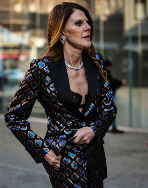 MILAN, Italy- January 16 2022: Anna Dello Russo on the street in Milan.