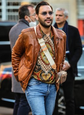 MILAN, Italy- January 16 2022: Ahmad M. Daabas on the street in Milan.