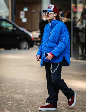 MILAN, Italy- January 16 2022: Matteo Simonetti on the street in Milan.