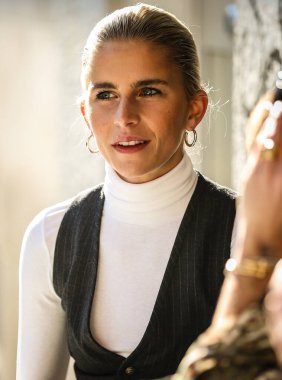 MILAN, Italy- January 16 2022: Caroline Daur on the street in Milan.