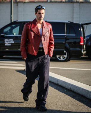 MILAN, Italy- January 16 2022: Marc Forne on the street in Milan.