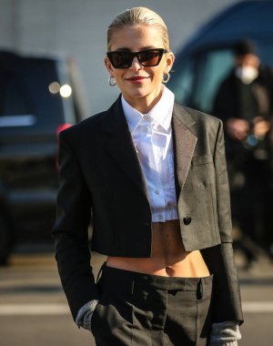 MILAN, Italy- January 16 2022: Caroline Daur on the street in Milan.