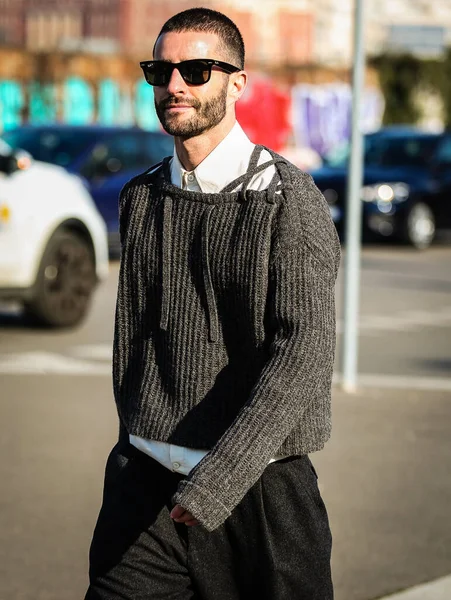 MILAN, Italy- January 16 2022: Pelayo Diaz  on the street in Milan.