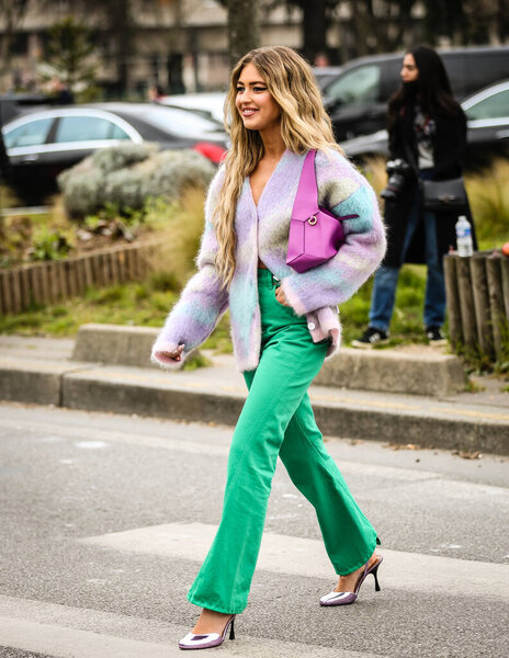 PARIS, France- March 4 2022: Emili Sindlev on the street in Paris.