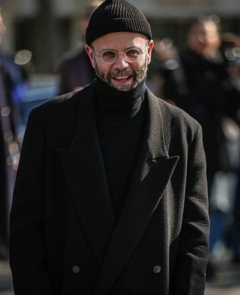 PARIS, France- March 8 2022: Angelo Flaccavento on the street in Paris.