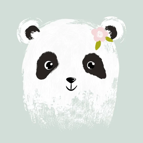 Mignon Panda Dessiné Main Illustration Vectorielle — Image vectorielle