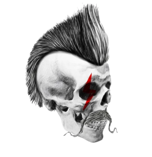 Gaya Skull Hipster Desain Fashion Kreatif Ilustrasi Gambar Tangan — Stok Foto