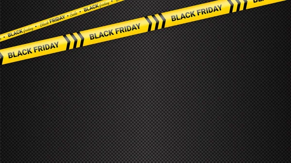 Black Friday warning tapes, ribbobs. Template for black Friday sale. Background with danger tapes, police ribbon sign variation. Vector illustration. — Stock Vector