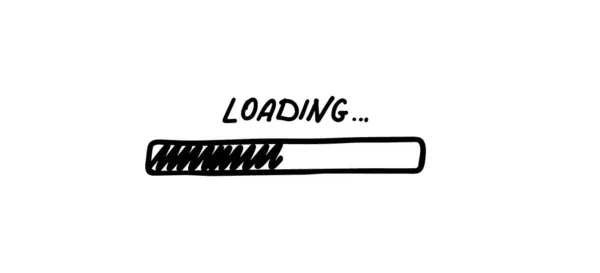 Das Loading Bar Doodle-Symbol. Fortschrittsbalken. Handgezeichnete Skizze. Vektorabbildung auf weißem Hintergrund. — Stockvektor